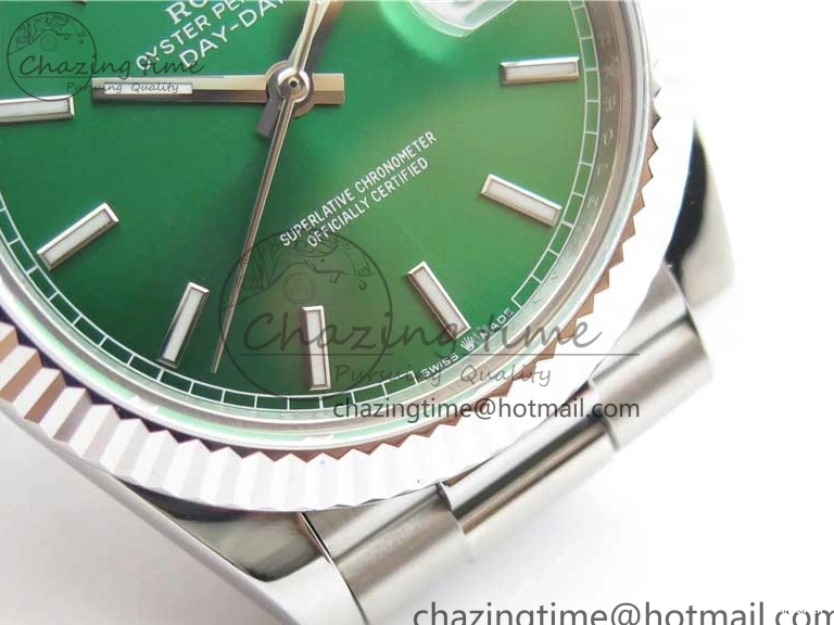 Markers 40mm SS Bracelet Green 228239 SS Stick 904 Version Dial Day-Date Dial A2836 on President New BP 0714